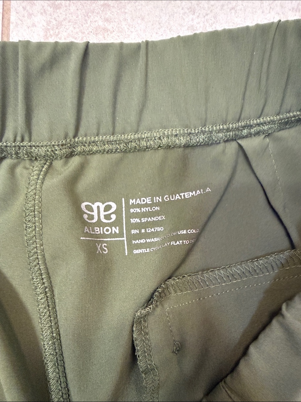 Albion Jetsetter Casual Drawstring Crop Jogger Pants - green/olive Sz XS - Picture 6 of 6